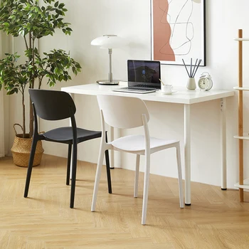 Скандинавские обеденные стулья, позволяющие сэкономить место, Расслабляющие Пластиковые обеденные стулья, Дизайнерская садовая мебель Silla Nordica для улицы HY