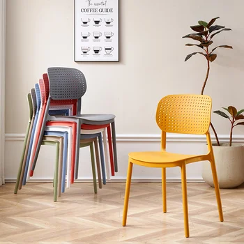 Скандинавские современные минималистичные обеденные стулья Nordic с бесплатной доставкой Пластиковый шезлонг Модная мебель для дома Meuble Sillas WK