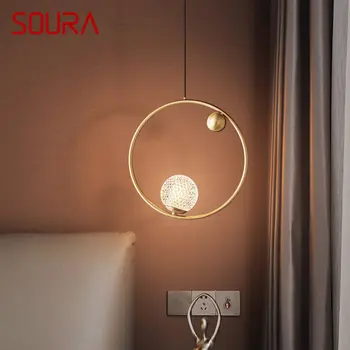 Современная Медная Люстра SOURA LED Gold Brass Подвесные Светильники Простого Дизайна Креативного Декора Для Домашней Спальни