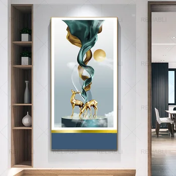 Современный легкий роскошный плакат с абстрактной геометрией и принтами на холсте для домашнего декора гостиной без рамки