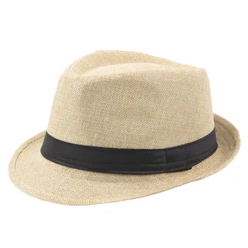 Солнцезащитные шляпы для женщин, мужские джазовые шляпы, дышащий льняной цилиндр, уличная солнцезащитная шляпа, соломенная шляпа с фигурными полями, прямая доставка