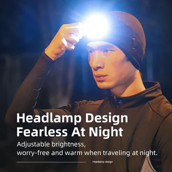 Спортивная теплая кепка, высокоэластичная кепка со светодиодной подсветкой, кепка для ночных пробежек на открытом воздухе, съемная легкая кепка для рыбалки, езды на велосипеде, Моющаяся кепка