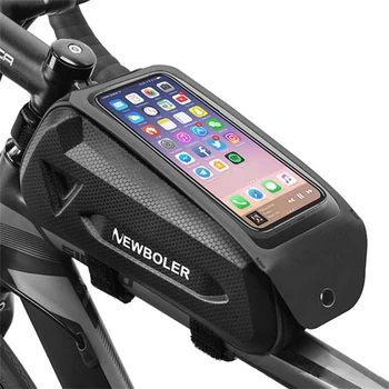 Сумка для велосипедного телефона на передней раме, водонепроницаемая велосипедная сумка с верхней трубкой, чехол для держателя телефона с сенсорным экраном, велосипедная сумка для мобильных телефонов с диагональю 7,2 дюйма