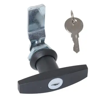 Т-Образный замок гаражной двери с ключом для прицепа RV-черный