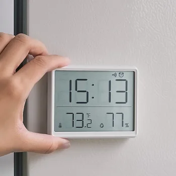 Тонкие Электронные часы Простые Цифровые Часы, Устанавливаемые на стену, Маленький ЖК-Будильник, Многофункциональные Электронные Часы с Температурой