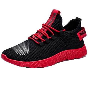 Трендовая мужская обувь для взрослых, удобная спортивная обувь для отдыха, мужские теннисные кроссовки на открытом воздухе, Дышащая легкая спортивная обувь на красной подошве
