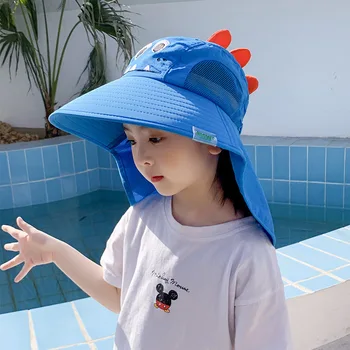 Уличная детская солнцезащитная шляпа с защитой от ультрафиолета для мужчин и женщин летом, защищающая шею, солнцезащитная шляпа