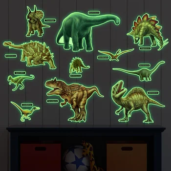 Умножьте динозавров Натуральная паста для стен Светящиеся наклейки для декора детской комнаты Креативные наклейки для стен детской комнаты