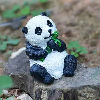 Фигурка панды, Садовая статуя, модные украшения, реалистично выглядящая приятная статуя животного, Повышающая жизненную силу, Садовая статуя, Сад
