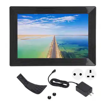 Электронная рамка для фотографий с 10,1-дюймовым HD IPS экраном 100-240 В, настенная цифровая фоторамка для магазина для дома