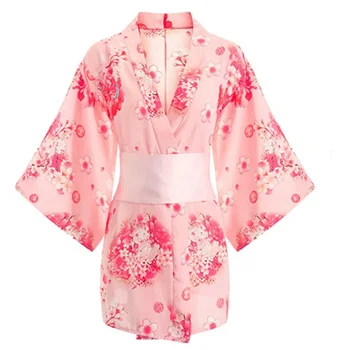 Японский костюм-кимоно Сакуры, Униформа искушения, Забавное нижнее белье, Выдолбленная одежда, Банный халат с бабочкой, Женская одежда