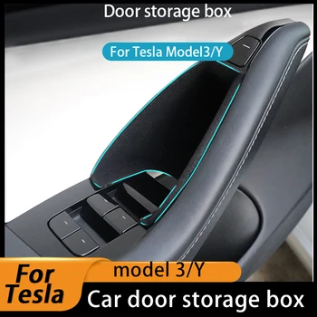 Ящик Для Хранения Дверей Автомобиля Tesla Модель 3 2022 Модель Y Автоматическая Дверная Ручка Ящик Для Хранения Органайзер Модель Y 2023 Аксессуары Для Интерьера автомобиля